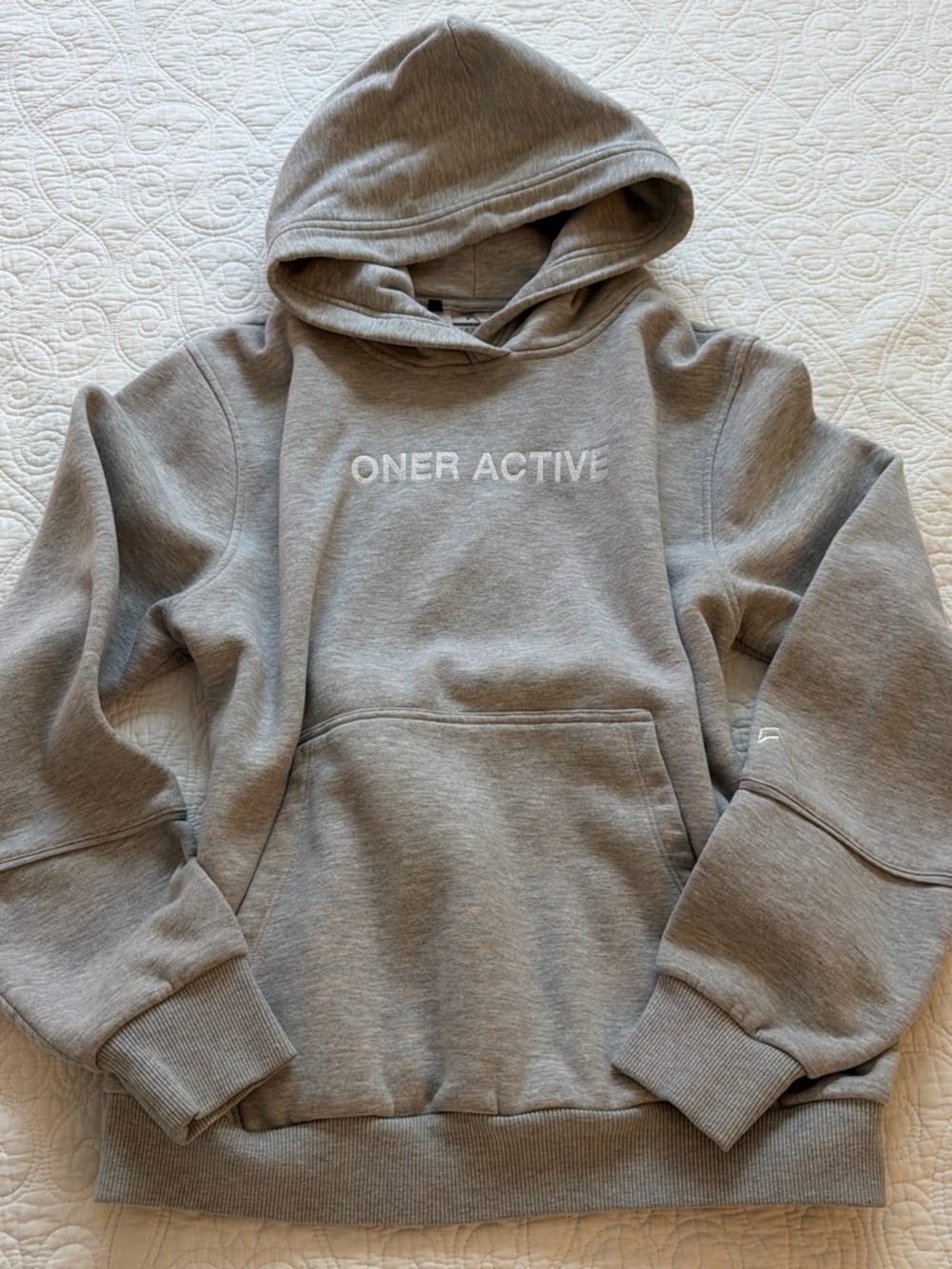 Oner Active Men's Light Gray Crewneck Hoodie Sweatshirt